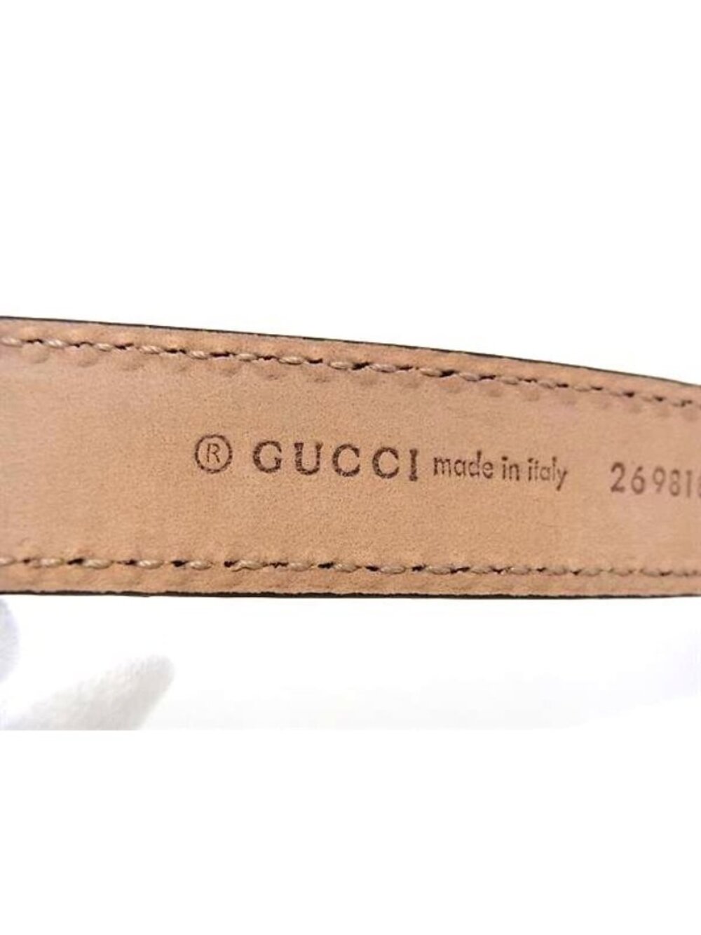 Gucci GG Marmont Leather Gold 80 32 Black Belt - Picture 5 of 5